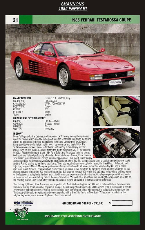 1985 Ferrari Testarossa Coupe