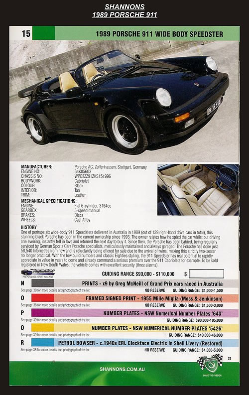 1989 Porsche 911 Wide Body Speedster